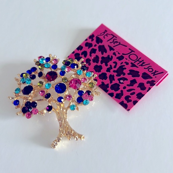 Betsey Johnson Style Multicolored Tree of Life Brooches Pin Broche Arbre de vie - Picture 2 of 8